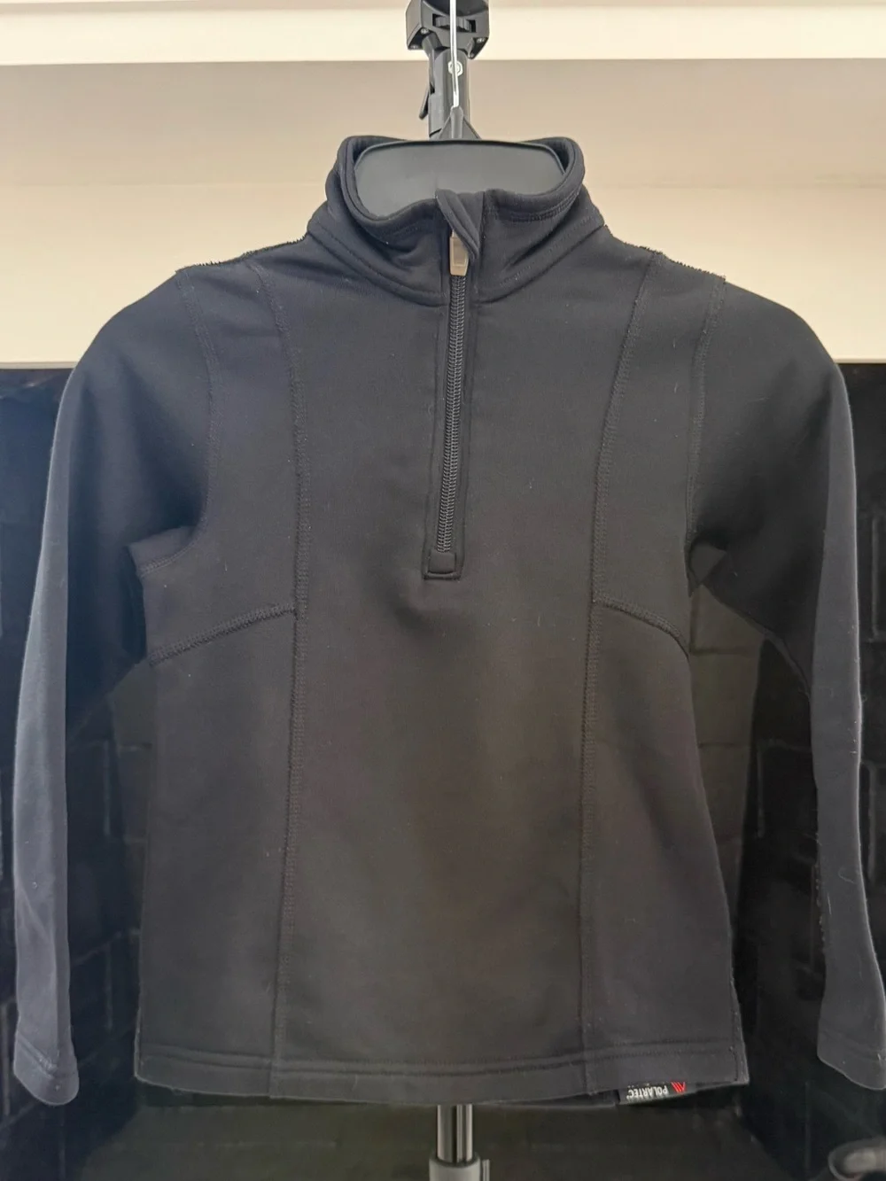 Lands' End Polartec Black Quarter-Zip Fleece Pullover-Girls 6X